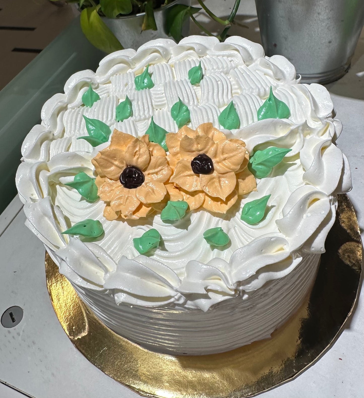 White Basket Cake